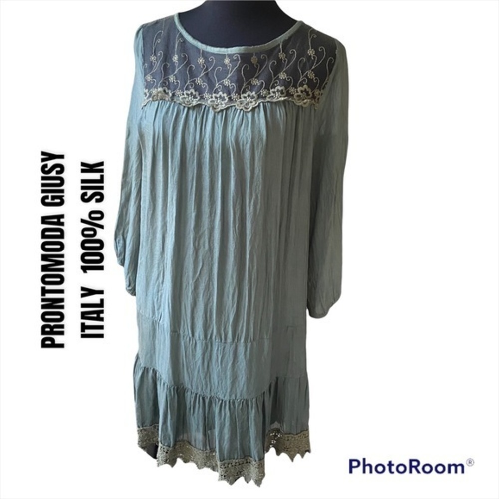 GREEN SILK DRESS!